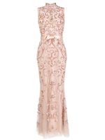 Zuhair Murad robe longue à col montant - Rose