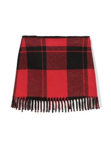 Il Gufo plaid-check fringed skirt - Rouge