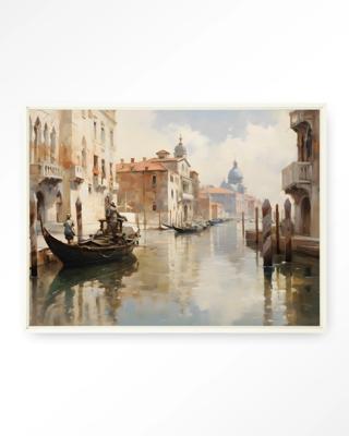 Urban Cotton Wandkleed 'Venice' 145 x 190cm in Floating Frame - off white