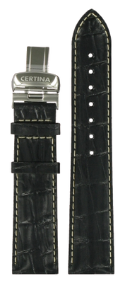 Horlogeband Certina C53670294265A Leder Zwart 20mm