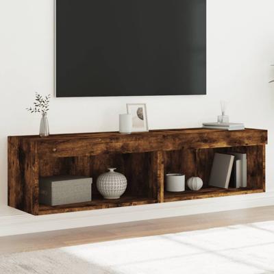 Tv-meubels met LED-verlichting 2 st 60x30x30 cm gerookt eiken