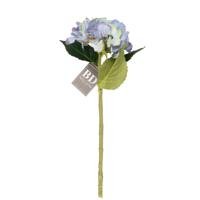 Kunstbloem Hortensia tak - blauw - 48 cm - losse steel - Kunst zijdebloemen - hydrangea - thumbnail