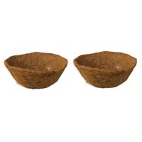 3x stuks voorgevormde inlegvel kokos voor hanging basket 35 cm - kokosinleggers