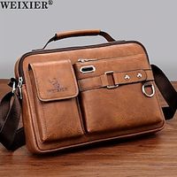 mannen schoudertas zakelijke crossbody messenger bag voor 10.4 ipad pu lederen zakelijke handtassen mannen messenger bags mode man crossbody tas Lightinthebox