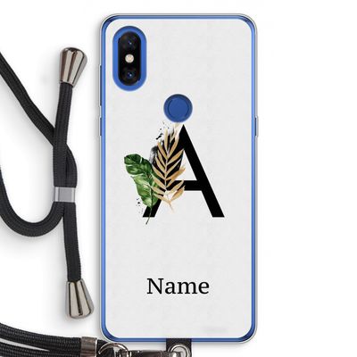 Charcoal Flora: Xiaomi Mi Mix 3 Transparant Hoesje met koord