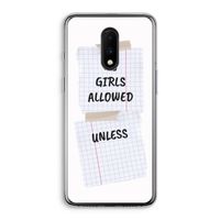 No Girls Allowed Unless: OnePlus 7 Transparant Hoesje