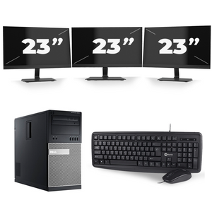 Dell Optiplex 7010 Micro Tower - Intel Core i7-3e Generatie - 16GB RAM - 512GB SSD - Windows 10 + 3x 23 inch Monitor