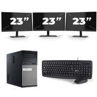 Dell Optiplex 7010 Micro Tower - Intel Core i7-3e Generatie - 16GB RAM - 512GB SSD - Windows 10 + 3x 23 inch Monitor