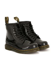 Dr. Martens Kids bottines vernies à lacets - Noir