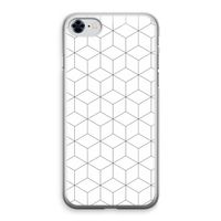 Zwart-witte kubussen: iPhone 8 Transparant Hoesje
