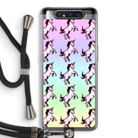 Musketon Unicorn: Samsung Galaxy A80 Transparant Hoesje met koord