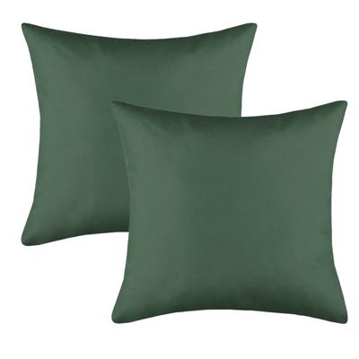 Stof Textile sierkussen Hawaii - 2x - donkergroen - 40 x 40 cm - bank kussens - polyester