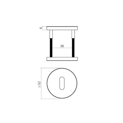 Intersteel sleutelrozetten verdekt ø52x6mm - RVS