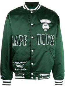 AAPE BY *A BATHING APE® veste bomber satiné à logo imprimé - Vert