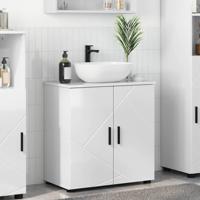 Badkamer Kast Hoogglans wit 61 x 35 x 64 cm Bewerkt hout