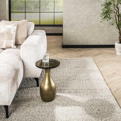 LifestyleFurn Ronde Bijzettafel 'Cassidi' Glas, 30cm, kleur Goud Antiek