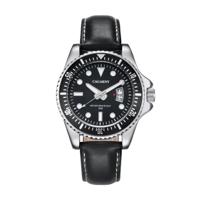 CAGARNY 6863 Fashion waterdichte Quartz beweging polshorloge met lederen Band(Black)