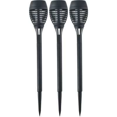 3x Solar tuinlampen fakkels/toortsen met vlam effect 48 cm