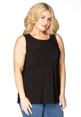 Yoek Top relax fit | Zwart | Maat 50/52