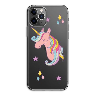 Roze eenhoorn: iPhone 11 Pro Transparant Hoesje