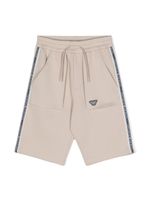 Emporio Armani Kids short de sport à bande logo - Tons neutres