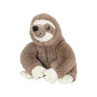 Nature Planet pluche luiaard knuffeldier - 16 cm - bruin - Luiaard knuffels - kleine cadeautjes