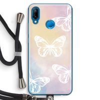 White butterfly: Huawei P20 Lite Transparant Hoesje met koord