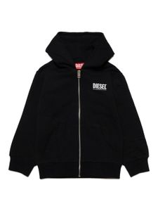 Diesel Kids hoodie zippé à logo imprimé - Noir