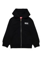 Diesel Kids hoodie zippé à logo imprimé - Noir