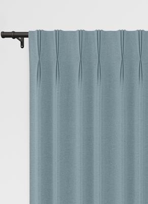 Staba gordijn - Scandi Blue met Driedubbele plooi