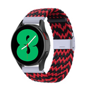 Braided nylon bandje - Rood / zwart - Samsung Galaxy Watch - 42mm