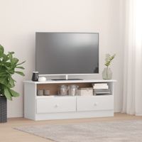 TV-meubel met lades ALTA 100x35x41 cm massief grenenhout wit