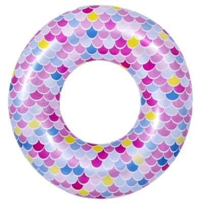 Opblaasbare zwembad band/ring zeemeermin schubben 90 cm