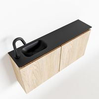 Toiletmeubel Mondiaz Ture | 100 cm | Meubelkleur Washed oak | Eden wastafel Urban Links | 1 kraangat