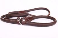 Leren retrieverlijn 120 of 180 cm (met dubbele stop)