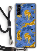 Luipaard: Samsung Galaxy S21 Plus Transparant Hoesje met koord