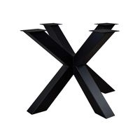 Zwarte stalen matrix tafelpoot hoogte 72 cm en breedte 96 cm (koker 10 x 10) - thumbnail