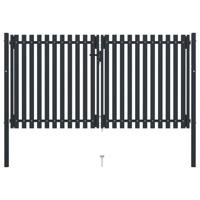 Poort dubbel 306x220 cm staal antraciet
