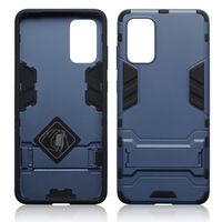 Qubits - Double Armor Layer hoes met stand - Samsung Galaxy S20 Plus - Blauw