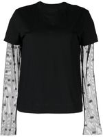 Givenchy t-shirt 4G à manches transparentes - Noir