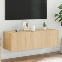 Tv-wandmeubel met LED-verlichting 100x35x31 cm sonoma eiken - thumbnail