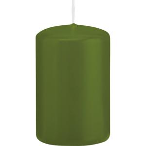 Cilinderkaars/stompkaars - olijfgroen - 5 x 8 cm - 18 branduren