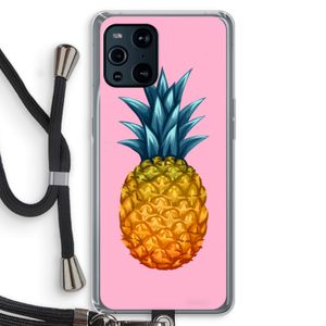 Grote ananas: Oppo Find X3 Transparant Hoesje met koord