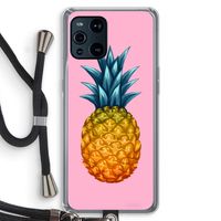Grote ananas: Oppo Find X3 Transparant Hoesje met koord