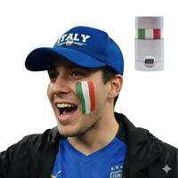 Italie supporters set - baseballcap blauw - met vlag schminkstift - volwassenen - landen Italie supporters set - baseballcap blauw - met vlag schminkstift - volwassenen - landen