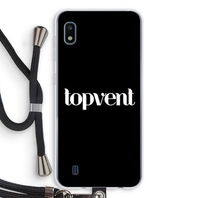 Topvent Zwart: Samsung Galaxy A10 Transparant Hoesje met koord