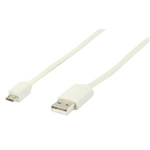 Valueline 1m, USB 2.0 A - Micro B USB-kabel USB A Micro-USB B Wit