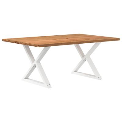 Eettafel met natuurlijke rand 180x120x74cm eikenhout lichtbruin