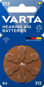 Varta Knoopcel ZA312 1.4 V 6 stuk(s) Zink-lucht Hearing Aid Batteries 312 Bli 6