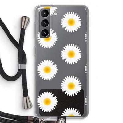 Margrietjes: Samsung Galaxy S21 Transparant Hoesje met koord